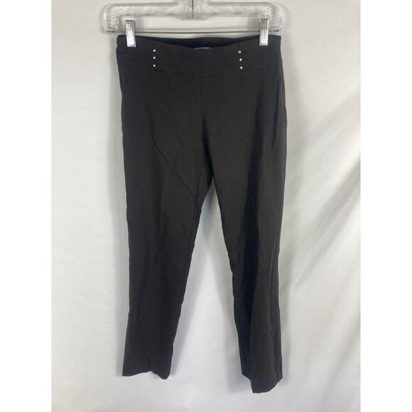 JM Collection Pants - JM Collection Pull On Skinny Leg Pant Brown Size PS